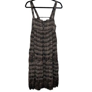 Free People Boho Brown Printed Midi Dress - M